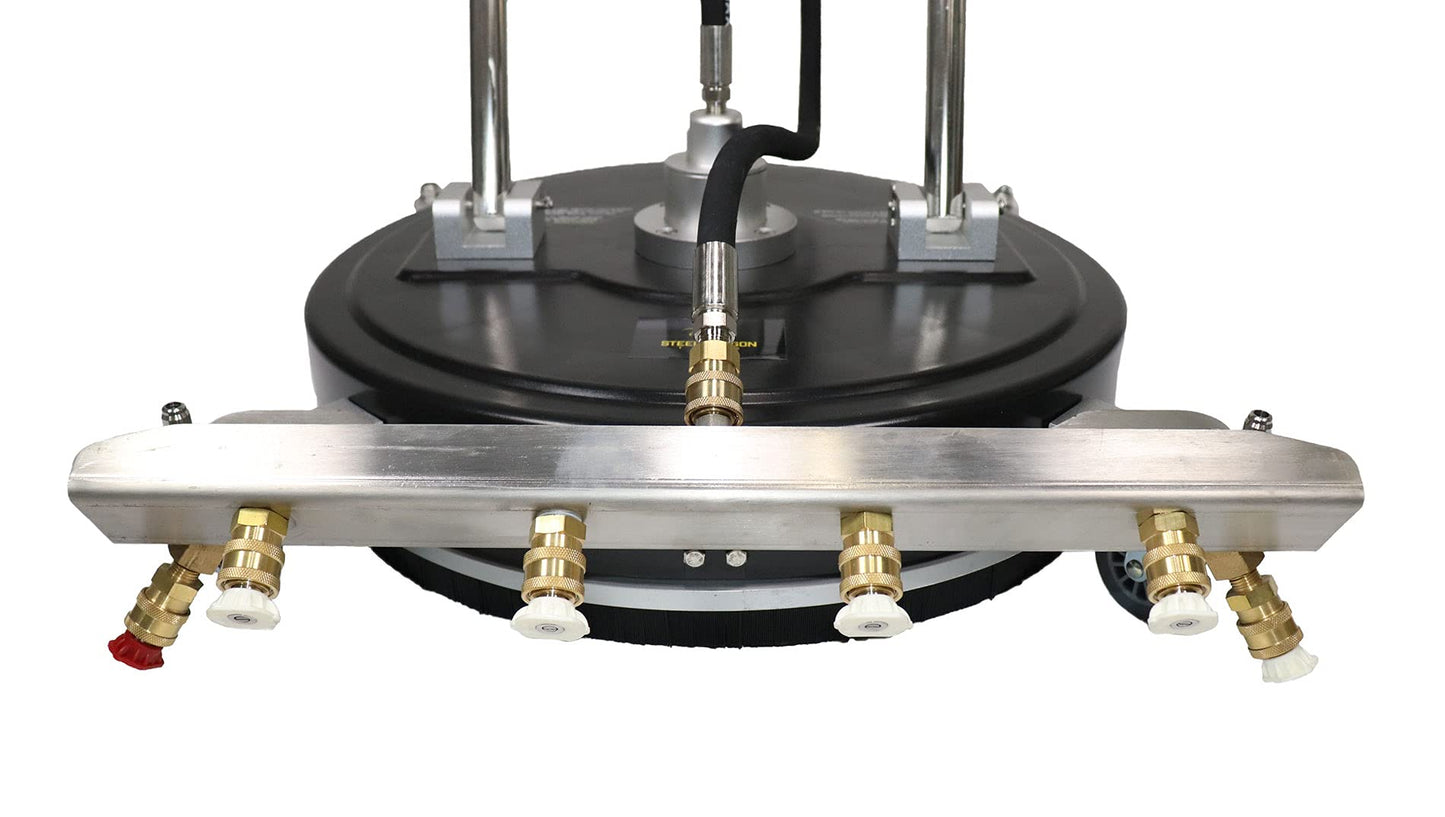 Erie Tools 20" Polypropylene Surface Cleaner with Wheels, 4 Nozzle Spray Bar, Side Nozzles Front Spray Bar, Dual Trigger Guns, Wheels, 4000 PSI 4 GPM