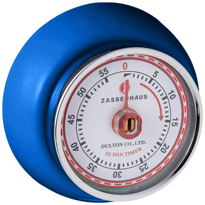 Zassenhaus Magnetic Retro Kitchen Timer, Classic Mechanical Cooking Timer (Black)