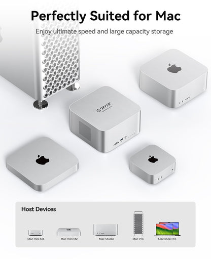 ORICO DataMatrix Mini 10TB Externsion Storage, 2TB SSD with 8TB External Hard Drive, 10Gbps USB-C&USB A Docking Station Compatible with Thunderbolt 3/4/5, SD/TF/CF Card Reader, for MacBook