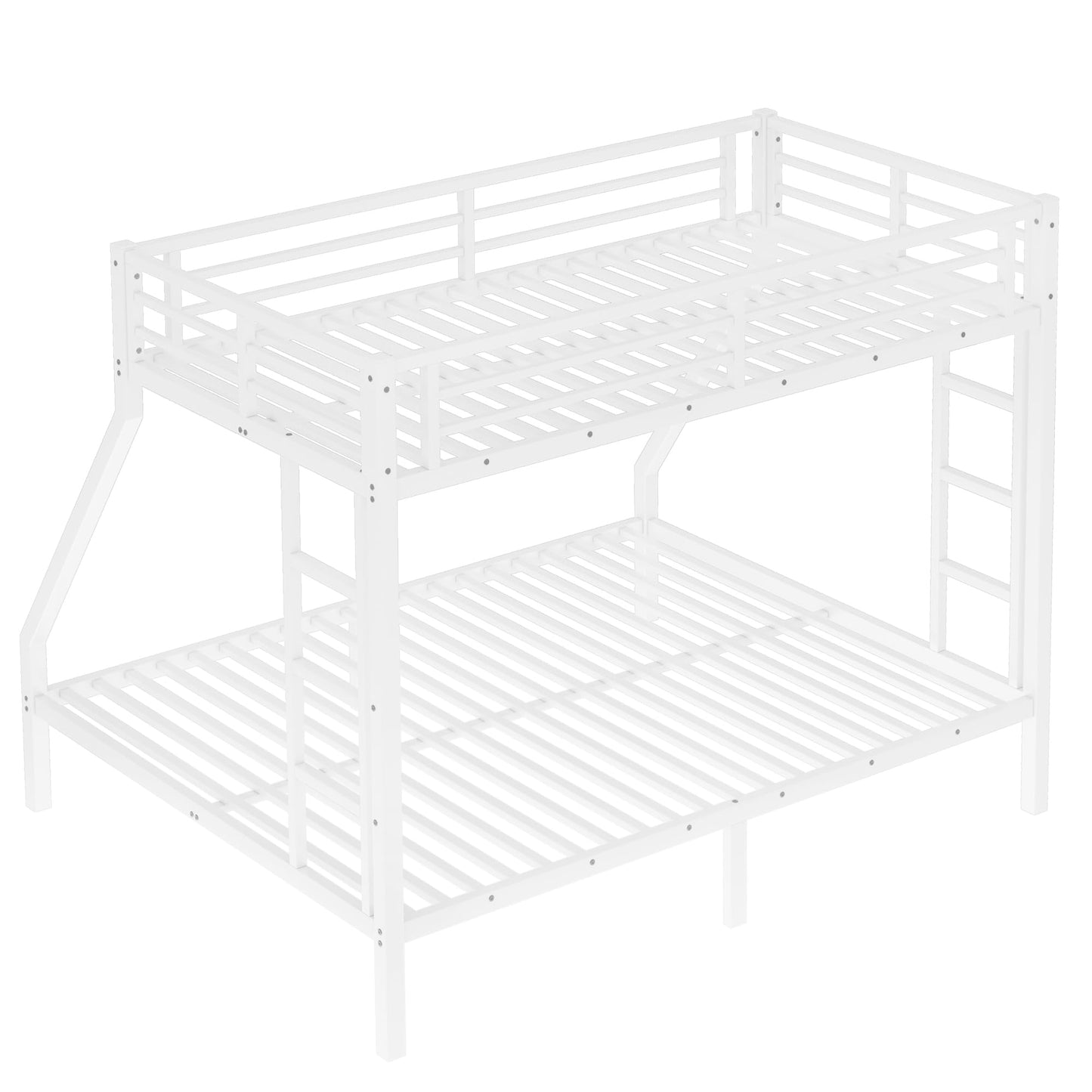 Bellemave Bunk Bed Twin XL Over Queen, Heavy Duty Metal Bunk BedFrame, Twin XL Bunk Beds, White