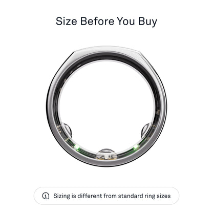 Oura Ring Gen3 Heritage - Silver - Size 6 - Smart Ring - Size First with Oura Ring Gen3 Sizing Kit - Sleep Tracking Wearable - Heart Rate - Fitness Tracker - 5-7 Days Battery Life