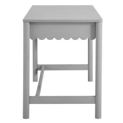 Modway Emmeline Scallop Desk in Light Gray