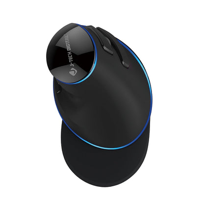 J-Tech Digital Wired Ergonomic Vertical USB Mouse with Adjustable Sensitivity (600/1000/1600 DPI), Scroll Endurance, Removable Palm Rest & Thumb Buttons [V628]