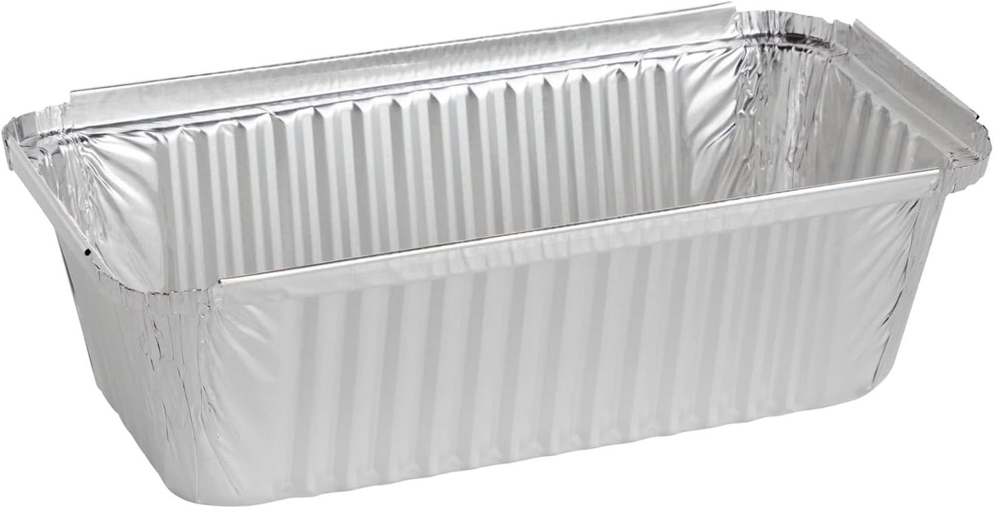 Juvale 50 Pack Aluminum Foil Disposable Loaf Pans: 2 lb with Lids for Baking Bread, Heating, Storing Food