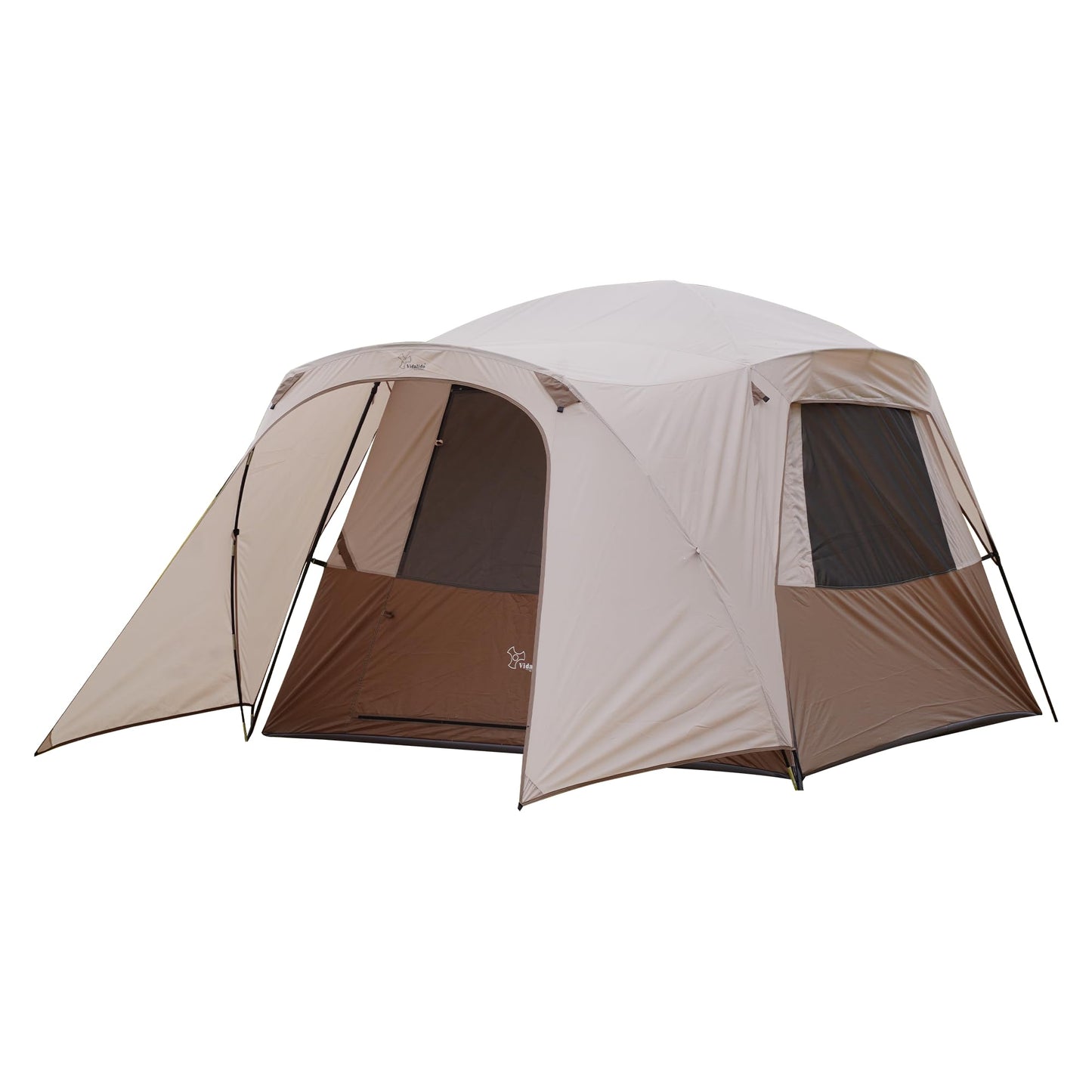 Vidalido 3-4 Person Tent with 1 Mesh Door and 2 Large Mesh Window, Double Layer Waterproof Portable Family Cabin Tent, 4 Person Tents for Outdoor Camping Hiking