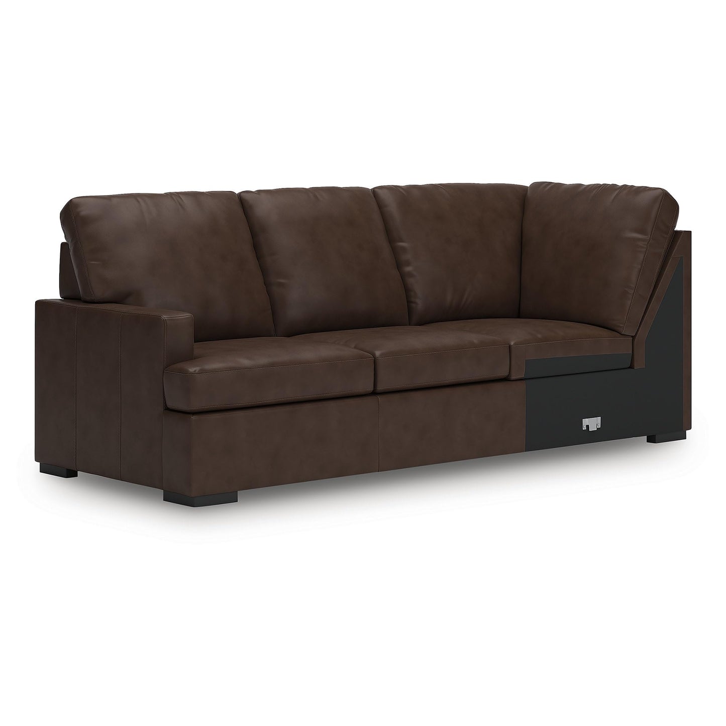 Signature Design by Ashley Modern Day U-Shape Left-Arm Facing Modern Leather Match 3-Piece Sectional with Chaise, Removable Cushion, Dark Brown