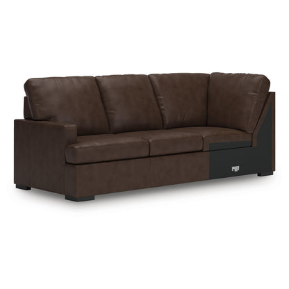 Signature Design by Ashley Modern Day U-Shape Left-Arm Facing Modern Leather Match 3-Piece Sectional with Chaise, Removable Cushion, Dark Brown
