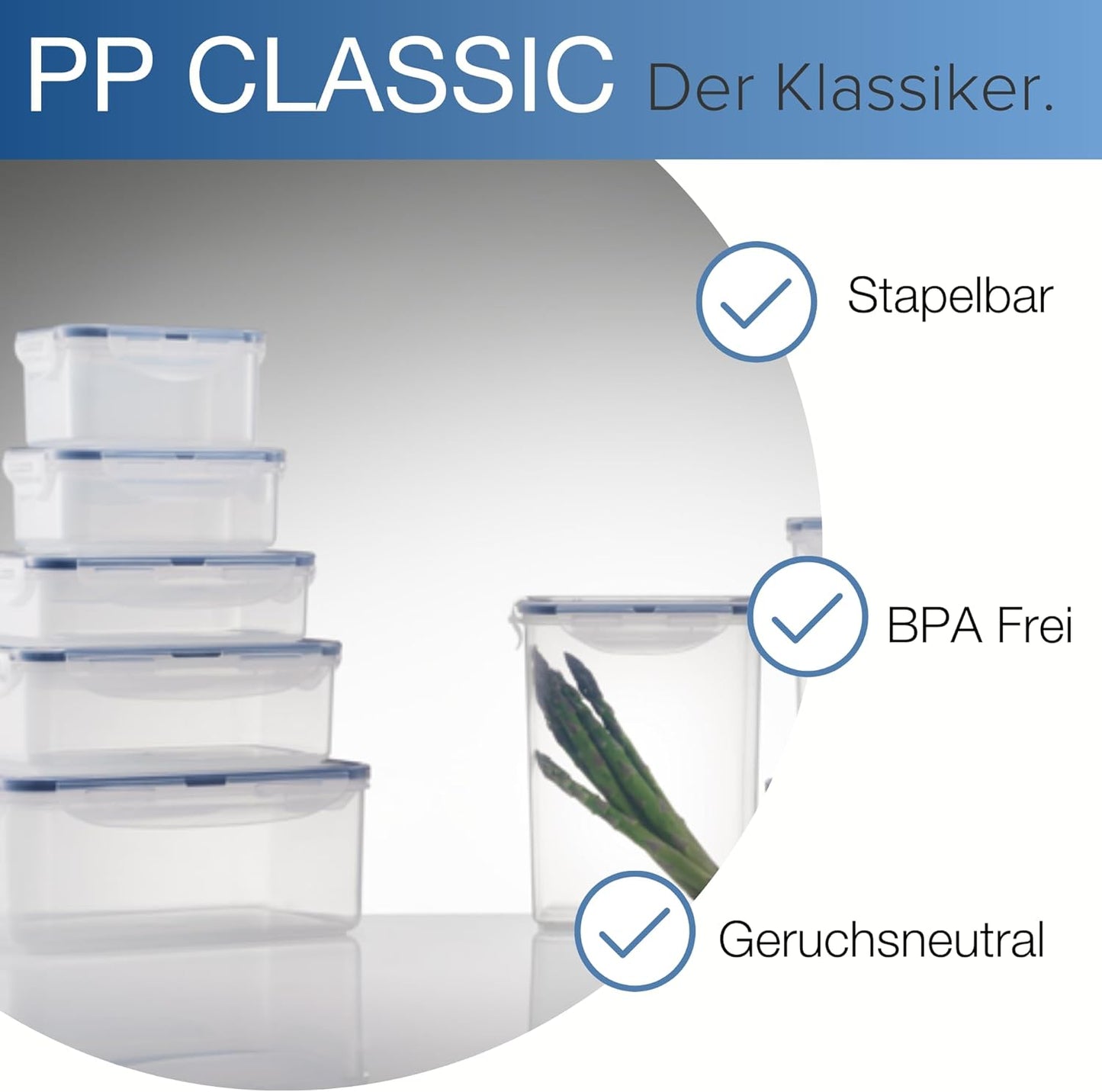 LOCK & LOCK Easy Essentials Food Storage Containers, BPA Free, Rectangle, 37 oz for Pasta, Clear