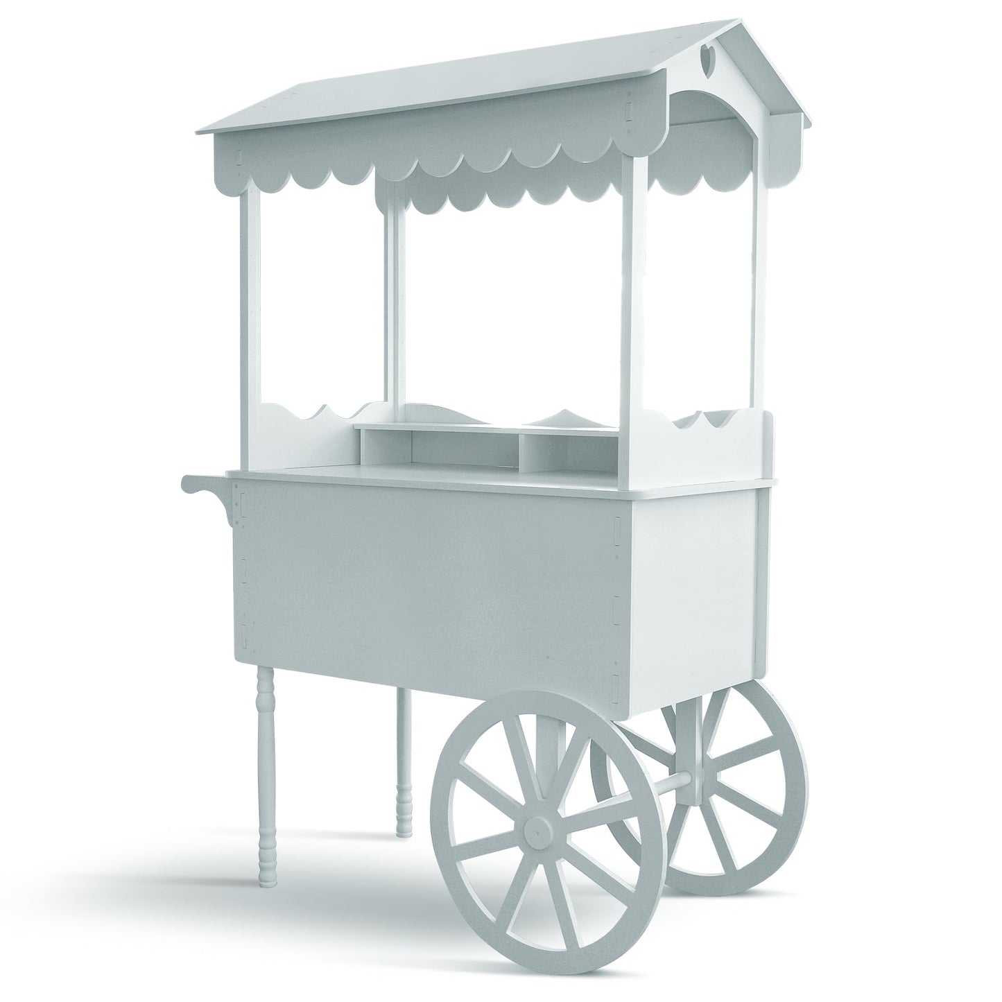 DS THE DISPLAY STORE PVC Candy Cart with Wheels - Portable Dessert Cart for Parties, Weddings & Baby Showers - Vendor Event Display with Rounded Safety Edges