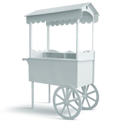 DS THE DISPLAY STORE PVC Candy Cart with Wheels - Portable Dessert Cart for Parties, Weddings & Baby Showers - Vendor Event Display with Rounded Safety Edges
