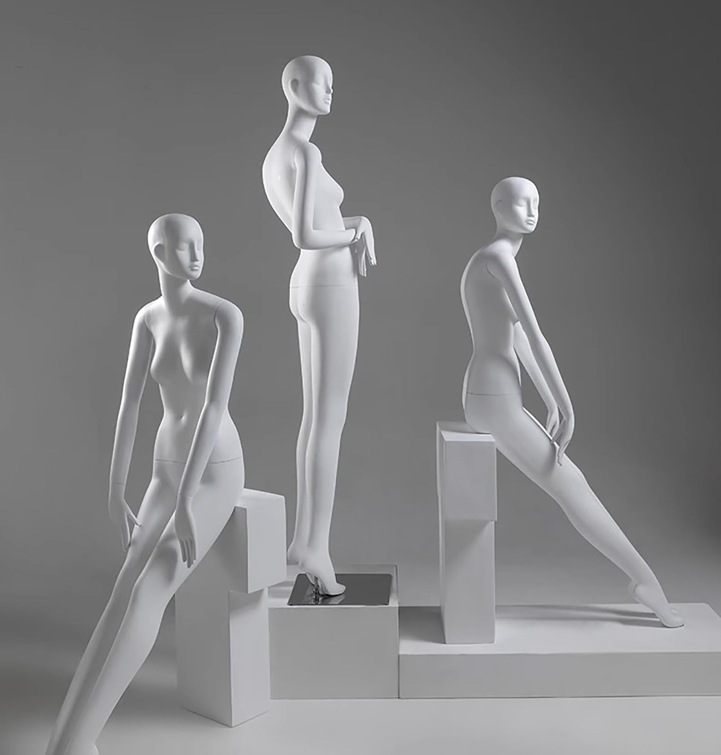 Tall Matte White Female Full Body Mannequin with Head - Detachable Dress Form for Retail Displays, Online Shops & Home Décor (Style6)