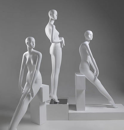 Tall Matte White Female Full Body Mannequin with Head - Detachable Dress Form for Retail Displays, Online Shops & Home Décor (Style6)