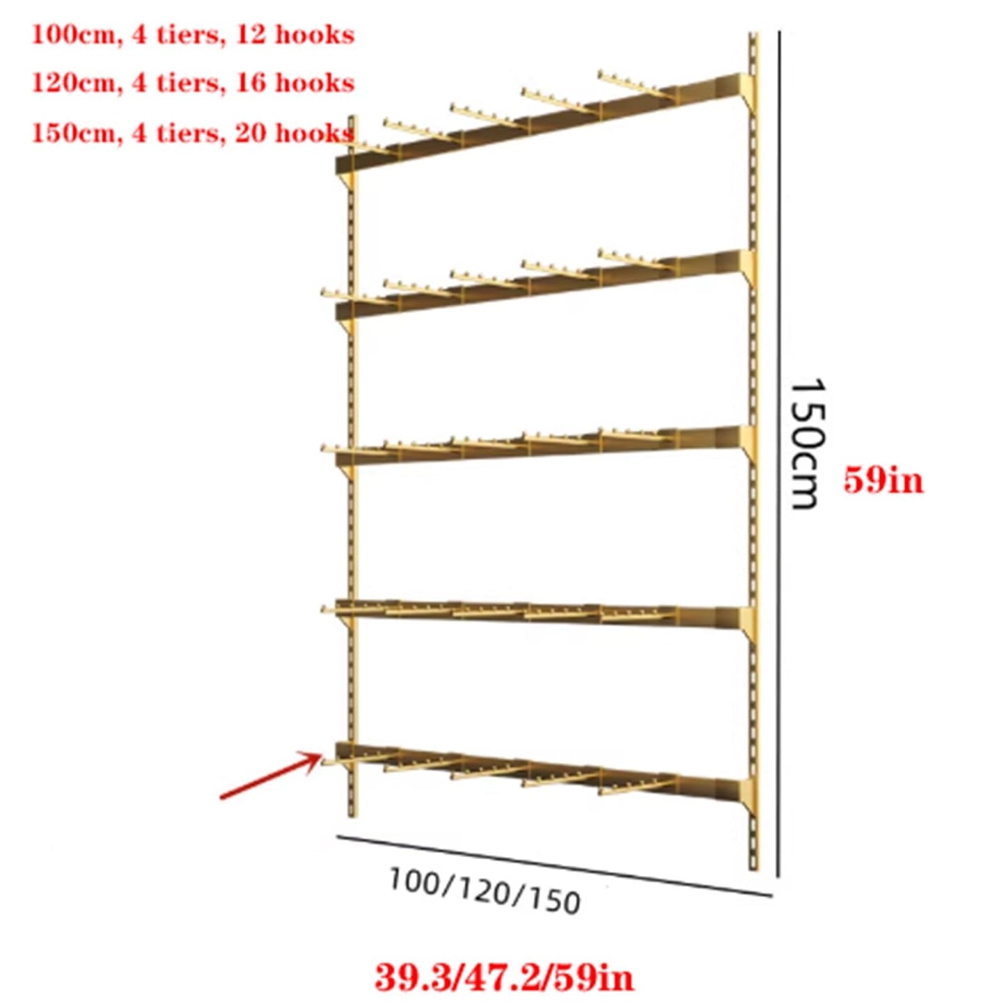 Wall-Mounted Underwear Display Stand, Metals, Lingerie Garment Rack, Retail Sock Show Shelves, Supermarkets Commercial Clothing Store Shelf, for Bras, Shorts, Hats(White,150 * 150cm)