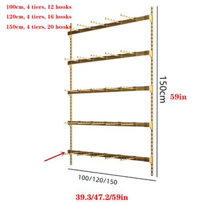 Wall-Mounted Underwear Display Stand, Metals, Lingerie Garment Rack, Retail Sock Show Shelves, Supermarkets Commercial Clothing Store Shelf, for Bras, Shorts, Hats(White,150 * 150cm)