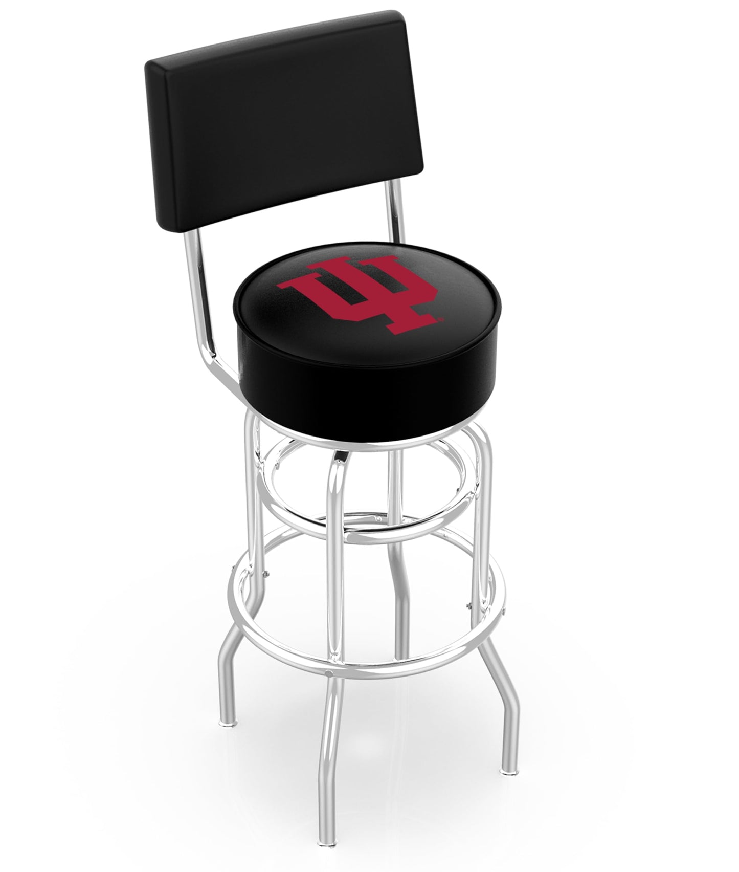L7C4 Indiana 30" Double-Ring Swivel Bar Stool with Chrome Finish
