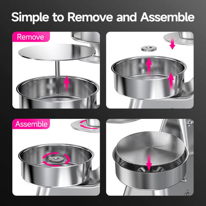 BOOROS Commercial Burger Patty Maker 3 in 1 Stainless Steel Burger Press 4/5/6 Inch Hamburger Press Patty Maker, Easy to Clean,Comes Equipped with 1200 Pcs Patty Papers for Beef Pork Chicken Patty