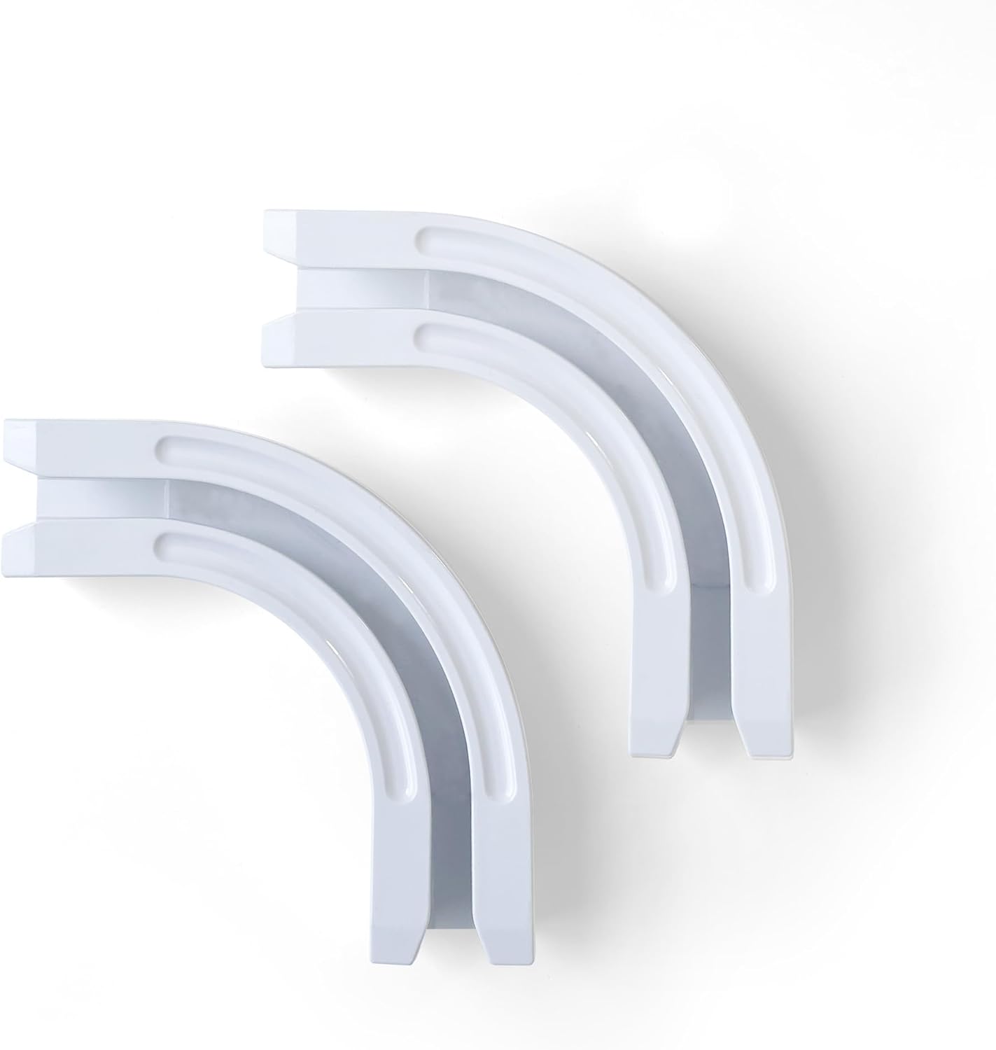 90 Curved Connectors for Track Curtains, Ceiling Mount/Wall Mount, White 2PCS
