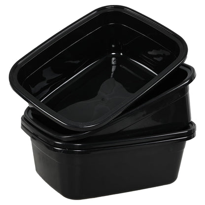 Sadstory 14 Quart Plastic Wash Tub, Black Rectangular Dishpan, 4 Packs
