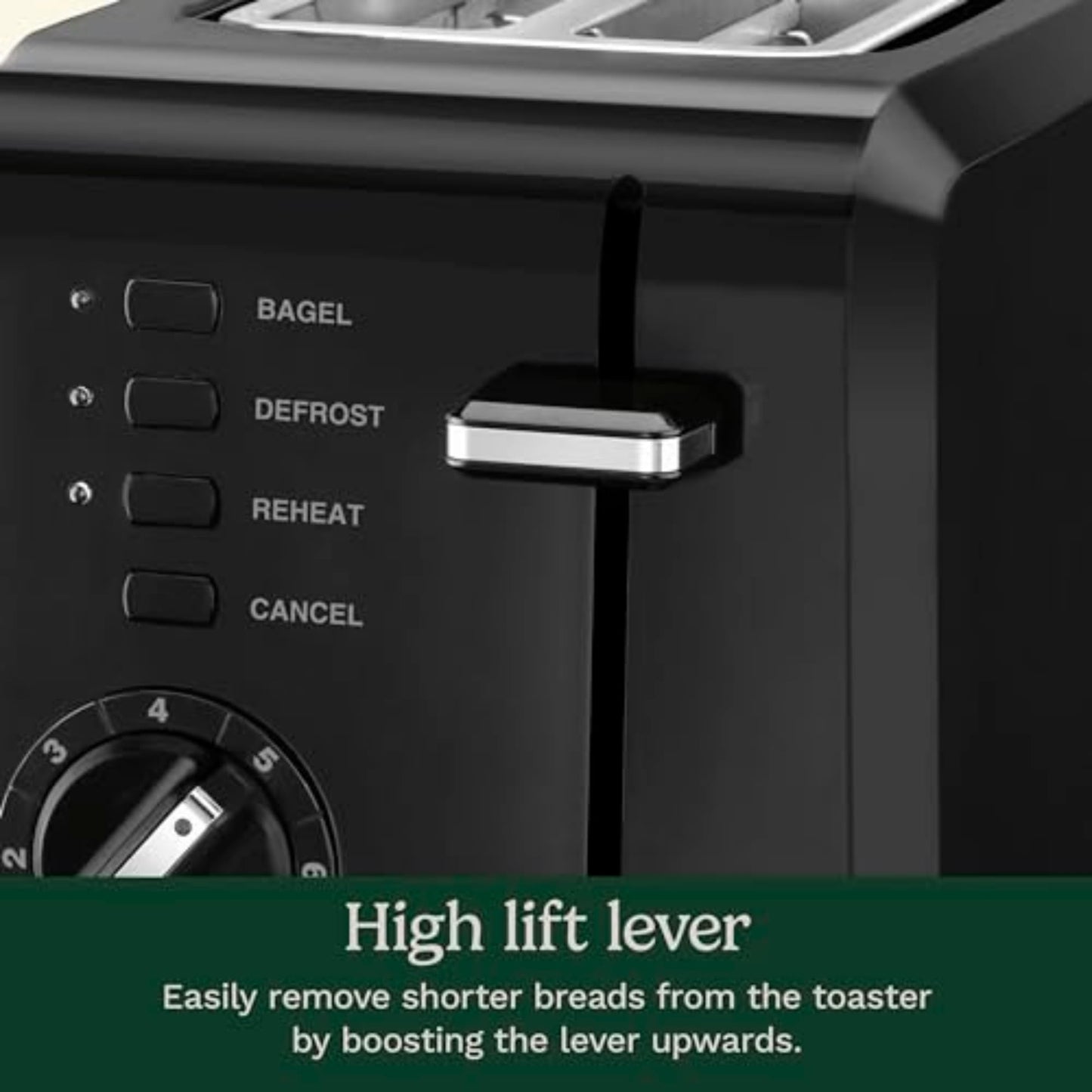 Cuisinart CPT-122BK 2-Slice Compact Plastic Toaster, Slots for Bagels & Bread, 7 Shade Settings, Cancel/Defrost/Reheat Functions, Removable Crumb Tray, Small Kitchen Appliance for Home & Office, Black
