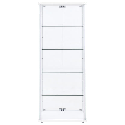 Coaster Home Furnishings - Delphinium - Glass - 4-Shelf Curio Cabinet with Wood Top and Base, Two Doors, and Chrome Hardware - Living Room - 64-Inch - White - 950170WHT