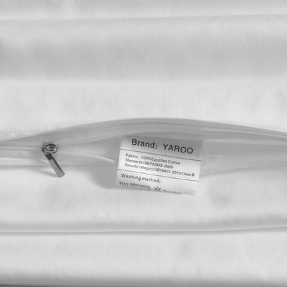 YAROO Body Pillow Cover 20" x 60", 100% Egyptian Cotton, Super Soft with Zipper, White