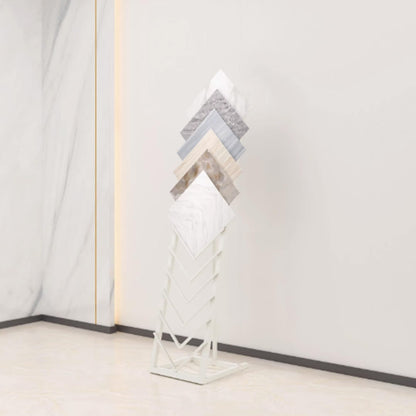 Tile Display Rack with 12 Card Slots, Store Display Rack, Freestanding Sample Display Stand, Organizer Shelf for Marble Slab/Wooden Boards/Door Sample, for Retail Stores/Trade Show, White-40*50*160cm