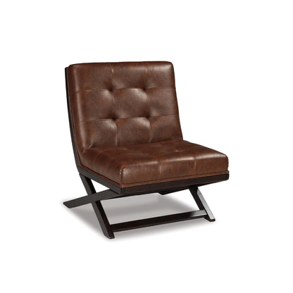 Signature Design by Ashley Sidewinder Mid-Century Modern Faux Leather Accent Chair, Brown