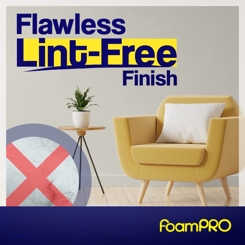 FoamPRO 163-P, 165-5 | 4” Fine Finish Foam Roller Refills (5 Pack) | Foam Paint Roller Covers | Home Painting Supplies & Paint Tools