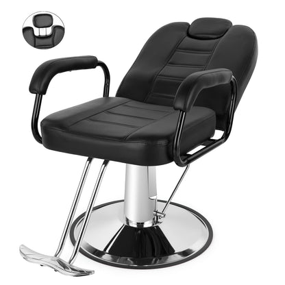 Artist hand Barbers Chairs, Heavy Duty Hydraulic Reclining Salon Chair Spa Furniture Reclining Extra Wider Seat Beauty Hair Salon Equipment(Black)