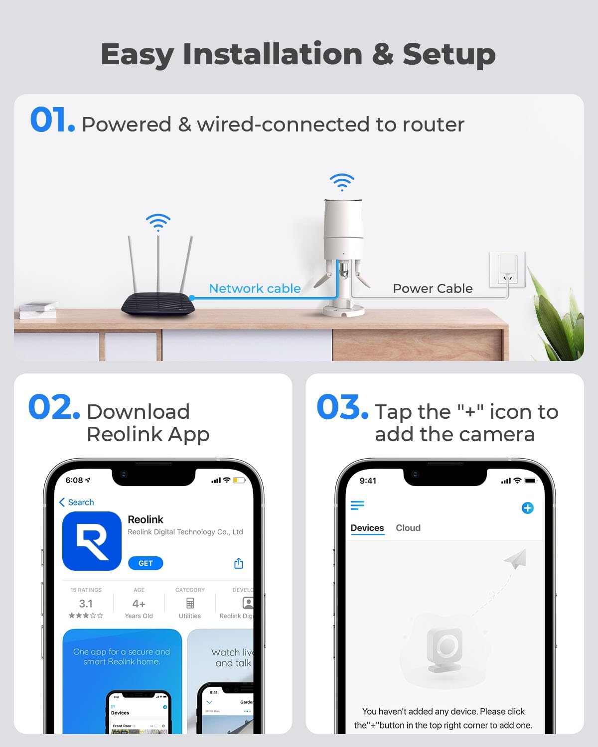 REOLINK Plug-in Outdoor WiFi Security Camera, 5MP HD Dual Band Wired Wi-Fi Camera for Home Security-2.4/5 Ghz, Smart Detection, Motion Detection, Night Vision, IP67 Waterproof, RLC-510WA
