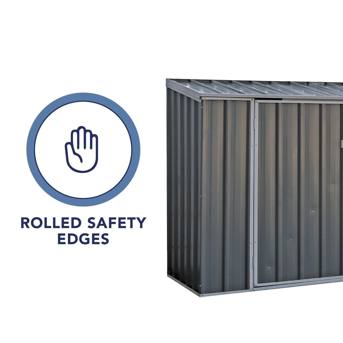 Absco Durango 2.5 Ft. x 7.5 Ft. Metal Storage Shed DIY Two Door Woodland Gray Galvanized Steel Bike Shed for Tools, Lawn & Garden Equipment, Outdoor Patio Furniture, Garden Lean to Shed Kit