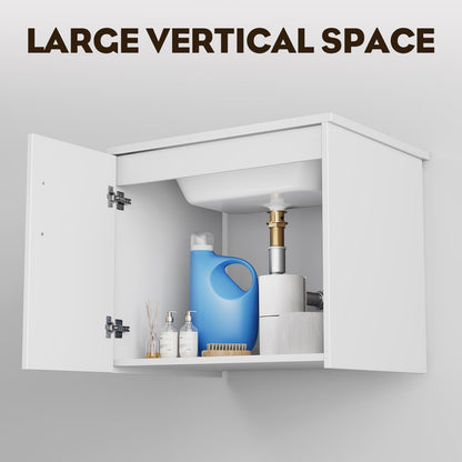 phiestina 24 Inch White Floating Bathroom Vanity, Pre-Assembled Wall-Mounted Cabinet with 2 Soft-Close Doors & 3 Hole Ceramic Sink, No Faucet,BV08-24-WHITE