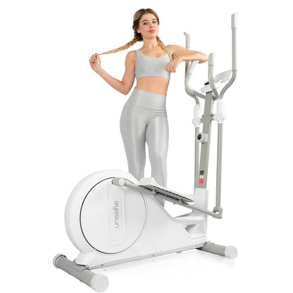 Elliptical Training Machines,Elliptical Exercise Machine for Home with Hyper-Quiet Magnetic Driving System, Elliptical Trainer/330 LBS Loading Capacity(White)