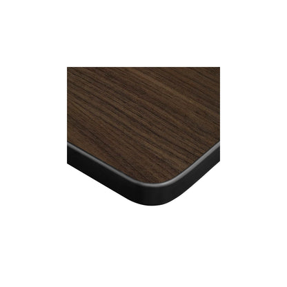 Regency Kobe 72 x 30 in. T-Base Training Seminar Table- Neo Walnut, 2 M Stack Chairs- Blue