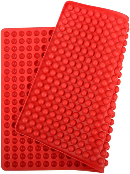 Webake Mini Round Silicone Molds, Semi Sphere Gummy Candy Chocolate Chip Molds, 468 Cavity (Red-0.5 Inch)