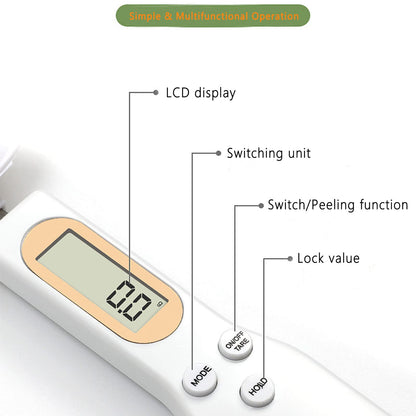 3T6B Spoon Scales Digital Weight Grams, 0.5g-500g Kitchen Electronic Gram Measuring Spoon Scales with Accurate LCD Display for Dispensing Coffee Beans, Milk, Flour