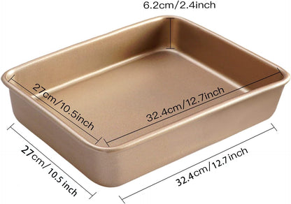 2 Pack Nonstick Baking Sheet Pans by [Brand Name] - Deep Cookie & Brownie Trays | 12.7x10.6x2.4 Inches, Easy Clean & Food Safe