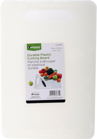 Luciano Plastic Cutting Board - 13.6 x 9.8 Inches, White