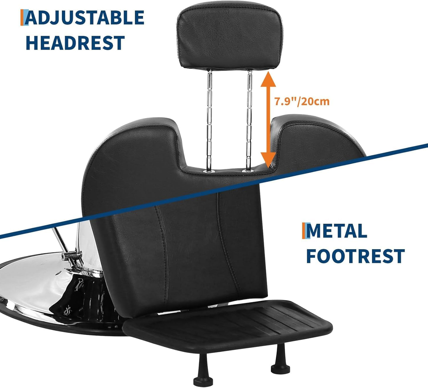 Hair Salon Chair - Heavy Duty Hydraulic Reclining Barber Chair with 142° Tilt, 360° Swivel & Adjustable Height, Max Load 330 Lbs Salon Chairs for Hair Stylist, Barber Chairs for Barbershop Spa Home