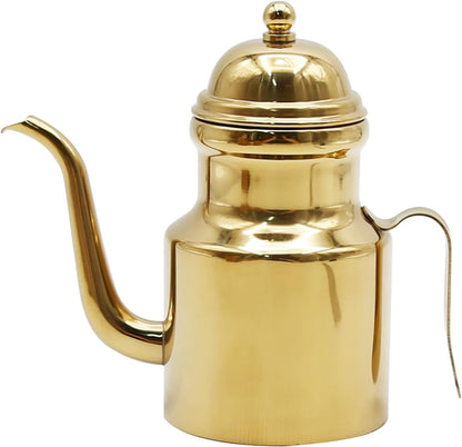 15oz Gold Stainless Steel Olive Oil & Vinegar Dispenser with Non-Slip Handle