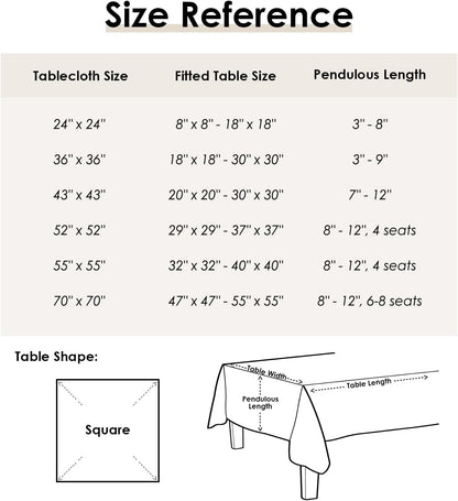 24 24 Inch Faux Linen Small Square Tablecloth Flaxen Textured Farmhouse Fabric Table Cloth Heavy Duty Wrinkle Resistant