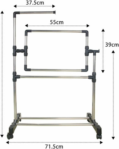 Stainless Steel Adjustable Height Embroidery Stand Cross Stitch Frame,360 Degrees Rotatable Wooden Floor Tabletop Tapestry Frame Craft Stand,Standing Lap Table for Art Craft Sewing Holder~/