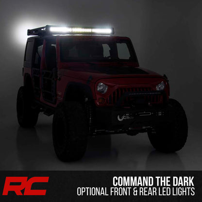 Rough Country Roof Rack for Jeep Wrangler JK (2007–2018) - Heavy-Duty Cargo Rack, Freedom Top Compatible, Low-Profile Overland Design