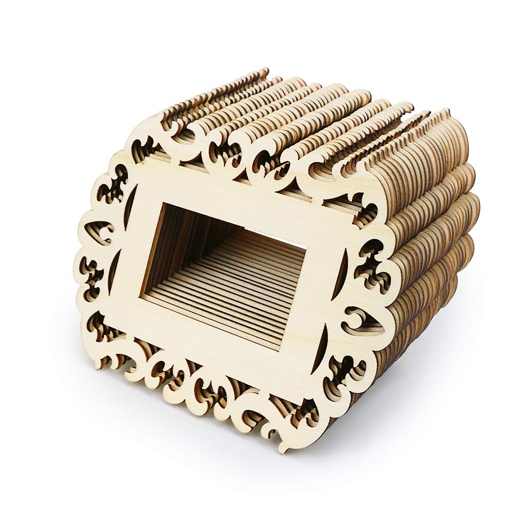 WYKOO 24 Pieces Unfinished Wood Picture Frames, 4.3 x 5.9 Inch Wooden Photo Frame with Jute Rope for Decoration, Crafts, DIY Painting Project, Display and Holds Pictures