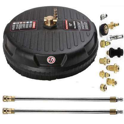 15" Pressure Washer, 3600 PSI Surface Cleaner Attachment with 2 Power Washer ExWands and 2 1/4 inch High Replacement Nozzles, for Decking, Brick, Stone