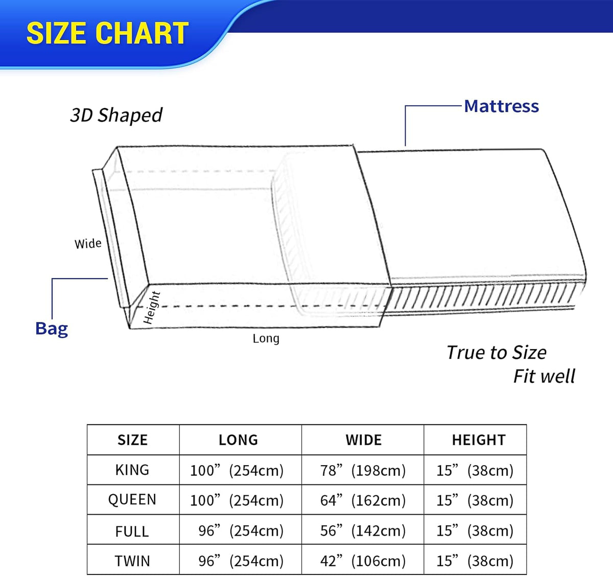Queen Size Mattress Bag - Heavy-Duty Plastic Protector Cover for Moving | 1PK