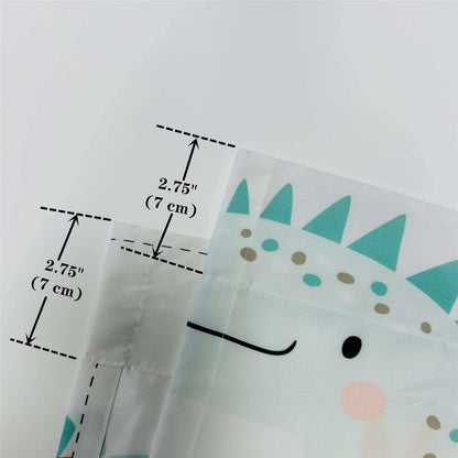 YUANZU Dinosaur Curtains Rod Pocket Kids Boys Girls Simple Childish Cute Dino Animals Print Pattern Window Drapes for Nursery Baby Bedroom Playroom W42 x L63 Inch 2 Panels