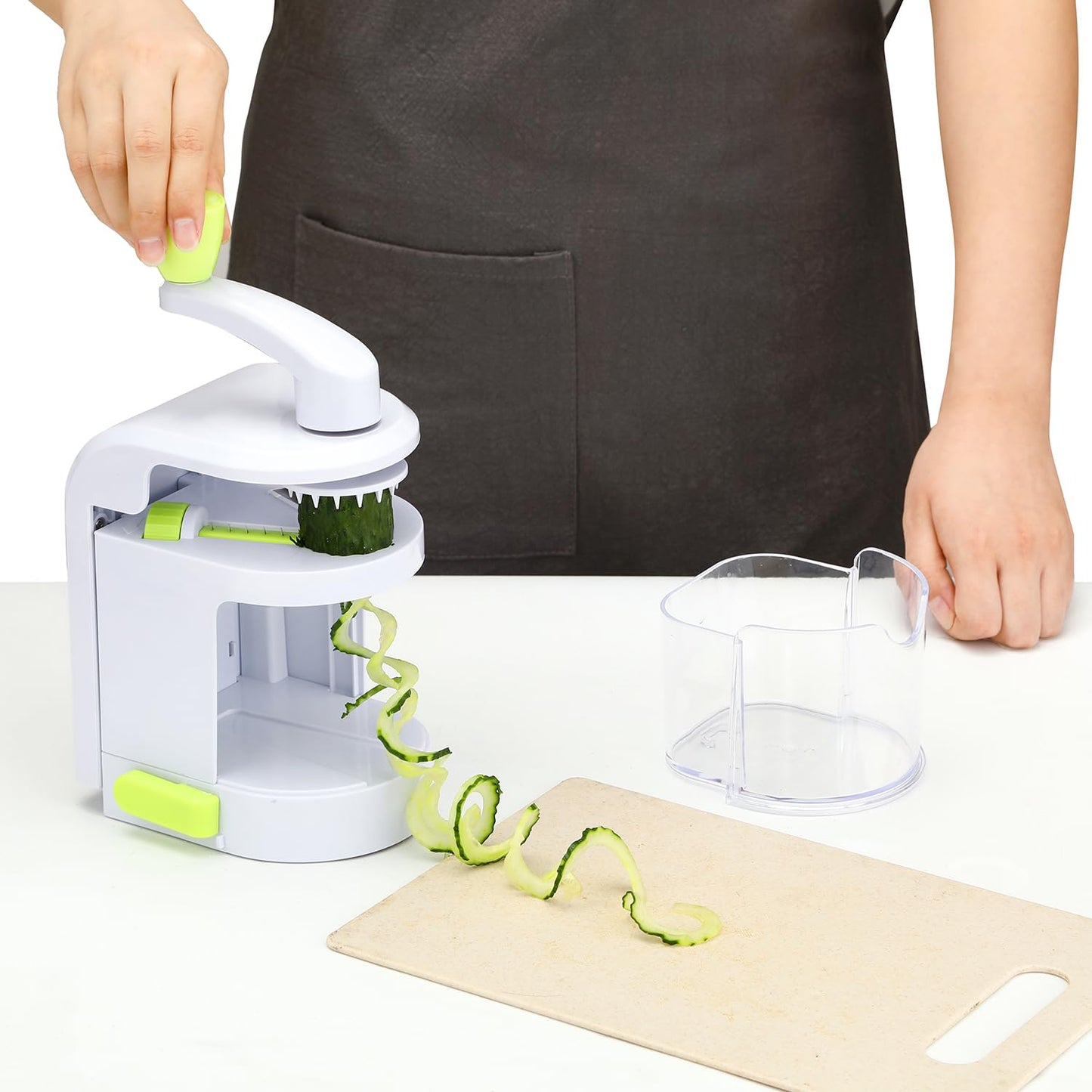 Spiralizer Vegetable Slicer 4 in 1 Rotating Blades Veggie Spiralizer, Zucchini Spiral Noodle Maker with Strong Suction Cup Vegetable Cutter Slicer Spiralizer