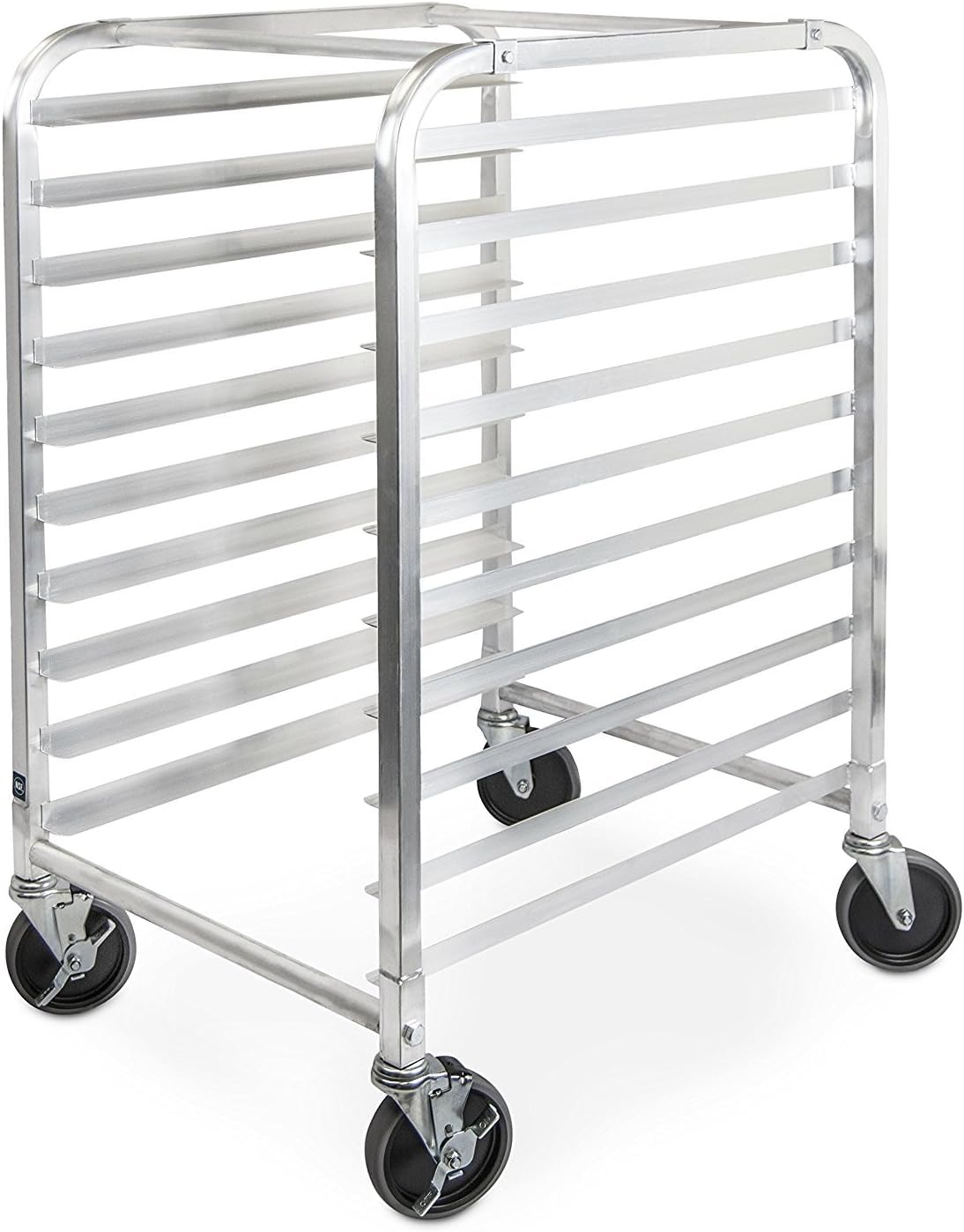 TrueCraftware- 10 Tier Aluminum Sheet Pan/Bun Pan Rack 20 1/4" X 26" X 38 1/2"- Full or Half Size Sheet Pan Rack with Locking Wheels Bakery Rack for Kitchen Baking Equipment Restaurant Pizzeria
