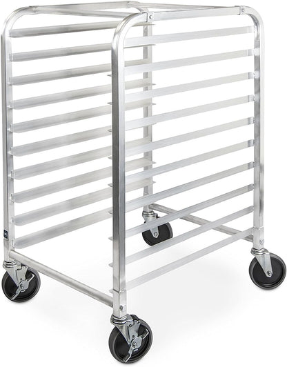TrueCraftware- 10 Tier Aluminum Sheet Pan/Bun Pan Rack 20 1/4" X 26" X 38 1/2"- Full or Half Size Sheet Pan Rack with Locking Wheels Bakery Rack for Kitchen Baking Equipment Restaurant Pizzeria